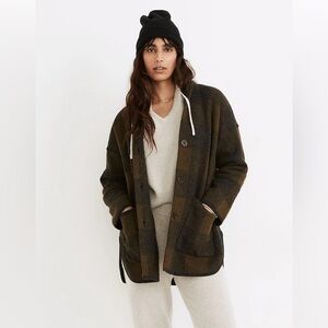 Madewell Buffalo Check Sweater Coat
